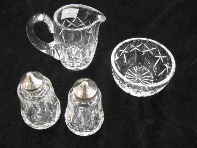 Appraisal: pcs Waterford Cut Crystal creamer open sugar salt pepper signed