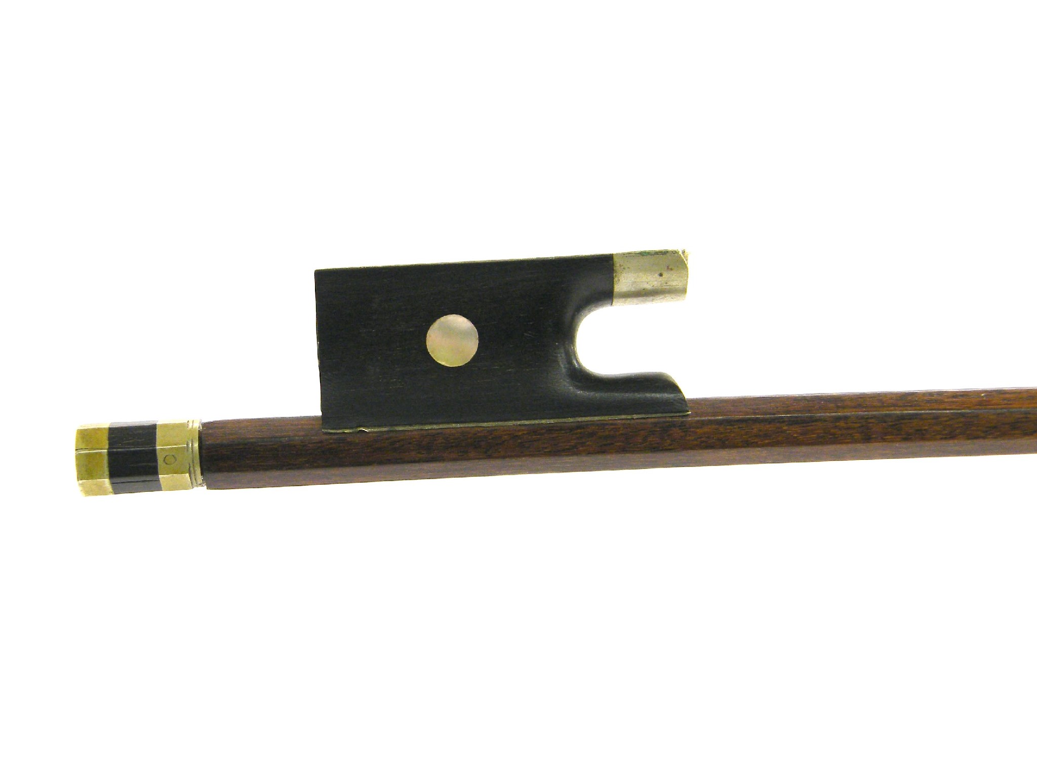 Appraisal: Nickel mounted violin bow of the Cuniot-Hury School unstamped the