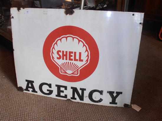 Appraisal: AN ENAMEL SHELL ADVERTISING SIGN