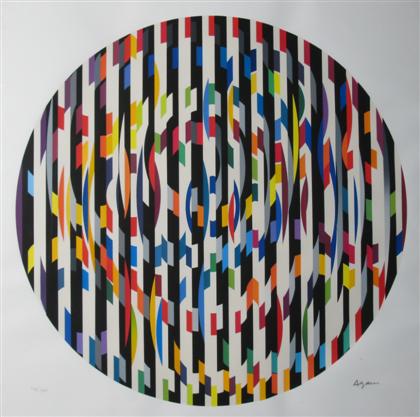 Appraisal: YAACOV AGAM israeli b OPT-ART COMPOSITION pencil signed and numbered