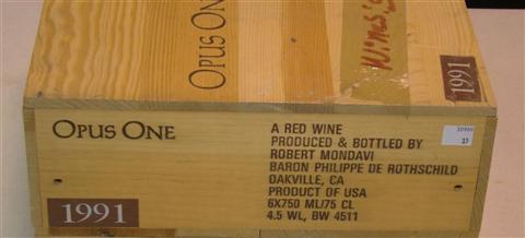 Appraisal: BOTTLE CASE OF OPUS ONE