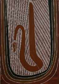 Appraisal: Dorothy Djukulul born Karritjar Water Python ochre on paper x