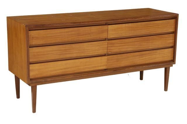 Appraisal: Italian mid-century modern teak chest of drawers c s having