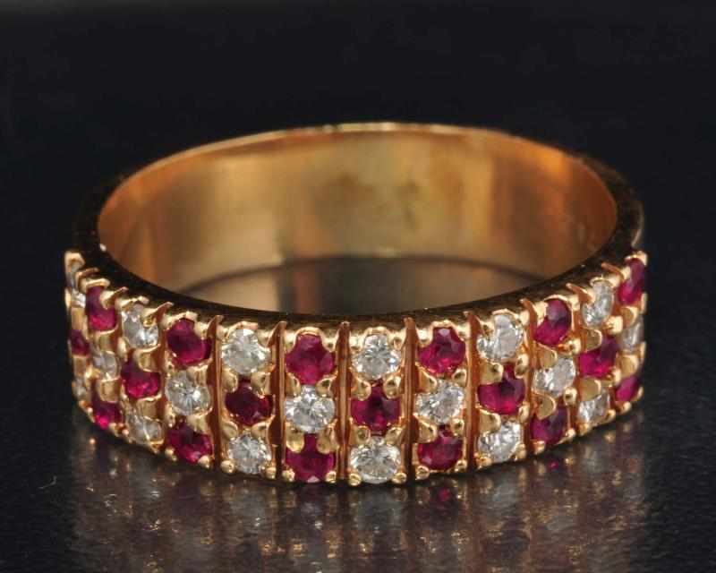 Appraisal: K Y Gold Diamond Ruby Ring Description Diamonds ctw Rubies