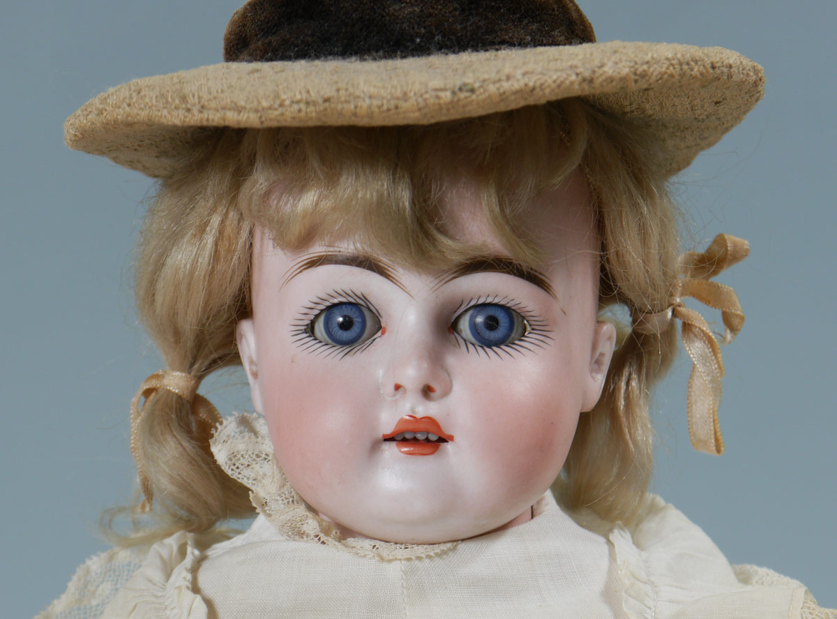 Appraisal: ANTIQUE GERMAN BISQUE HEAD DOLL Bisque shoulder head marked Sleepy