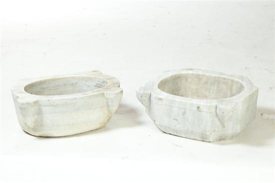 Appraisal: TWO MARBLE SINKS European th century white marble Two small