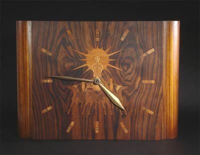 Appraisal: An Art Deco Myolby marquetry wall clock the dial inlaid