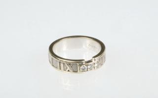 Appraisal: LADY'S RING K White Gold Tiffany Co Hours Band Ring