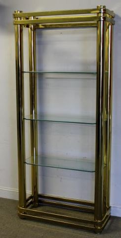 Appraisal: Vintage Brass Display Etagere Midcentury style and quality brass etagere