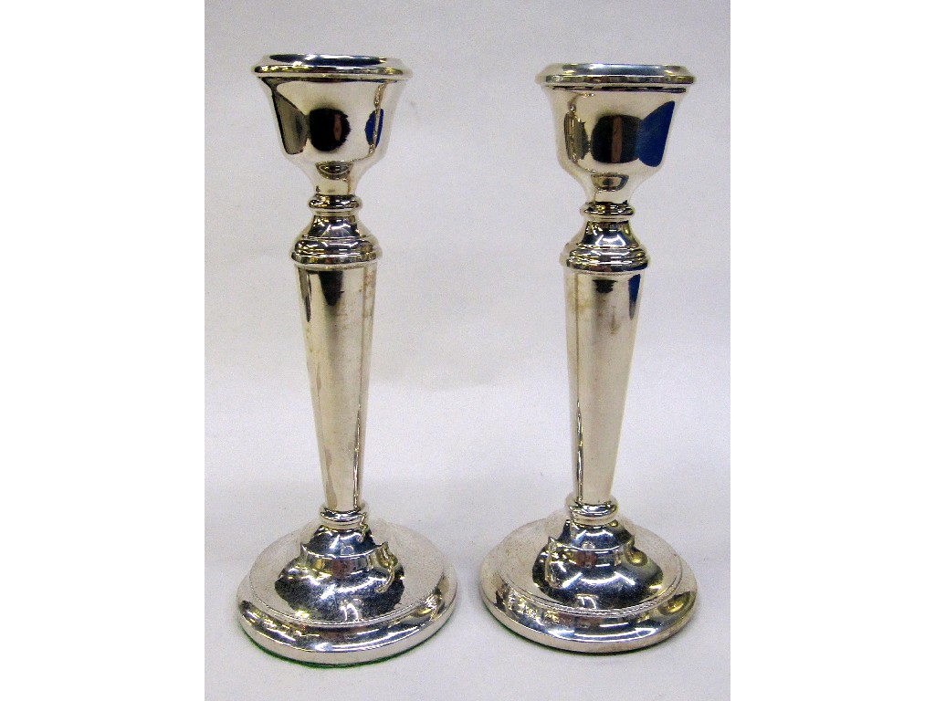 Appraisal: Pair of silver candlesticks Birmingham