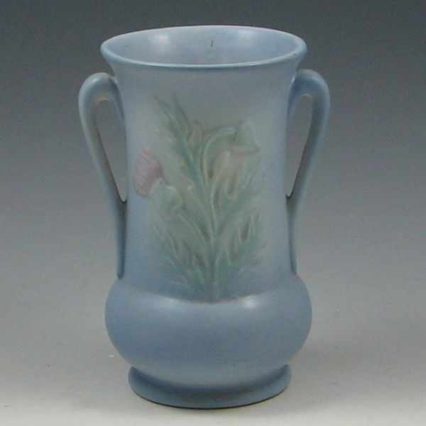 Appraisal: Hull Thistle vase in blue Marked - '' USA Mint