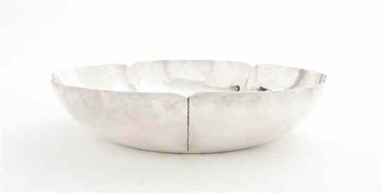 Appraisal: An American Arts Crafts Sterling Silver Bowl of circular lobed