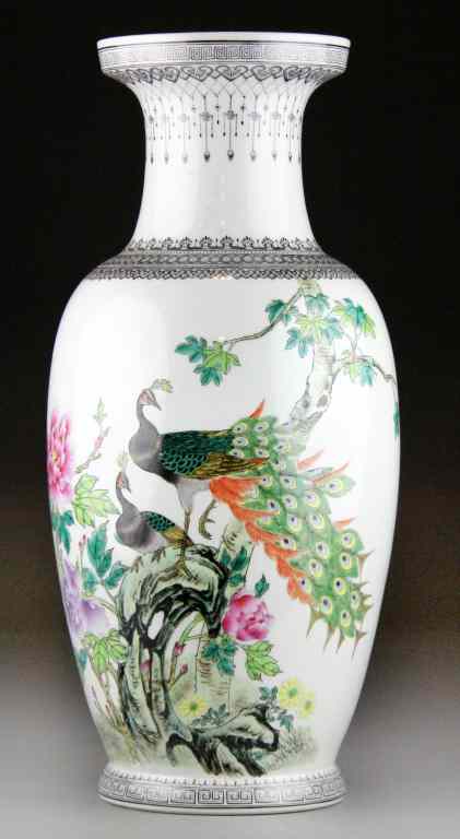 Appraisal: Chinese Republic Famille Rose Porcelain VaseOf traditional form finely painted