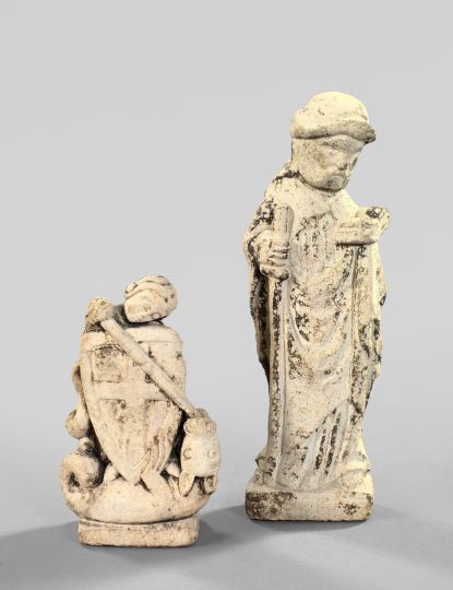 Appraisal: Group of Two Cast-Stone Religious Figures second quarter th century