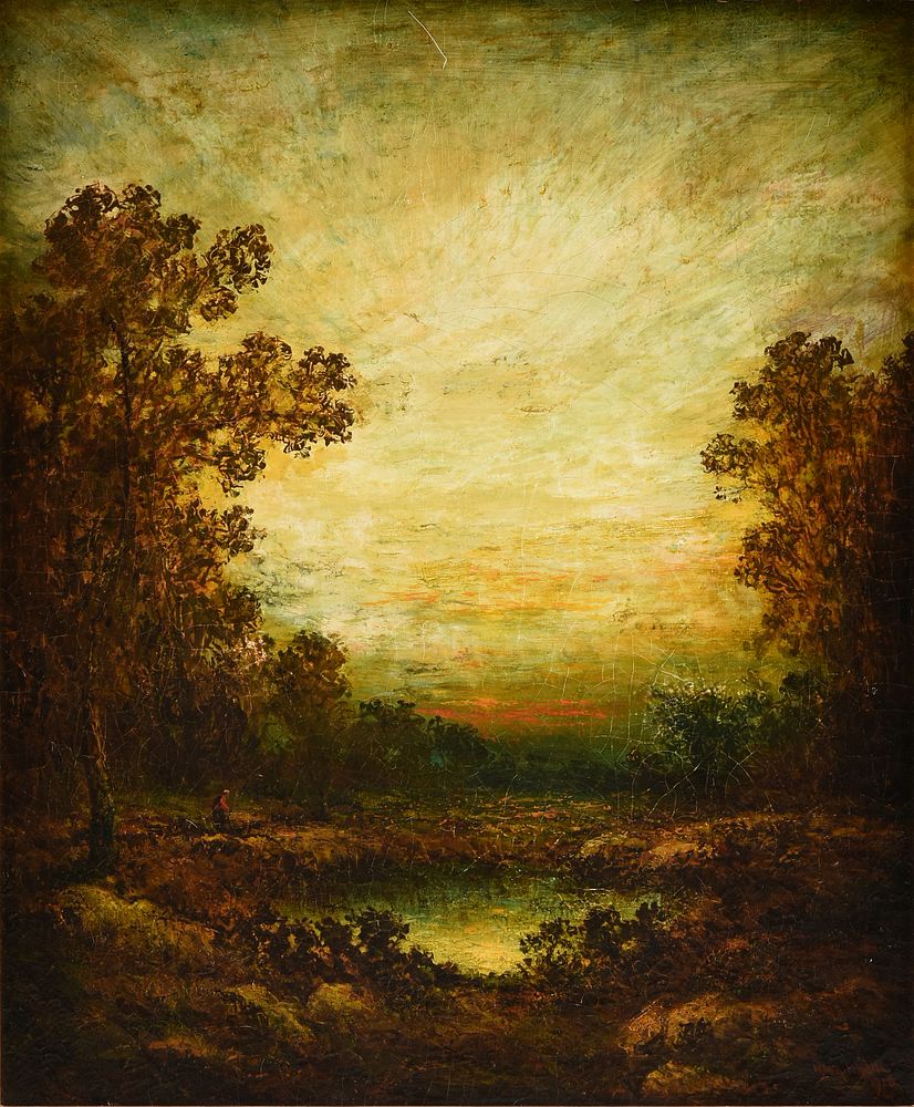 Appraisal: HUDSON MINDELL KITCHELL - A PAINTING Landscape with Sunrise HUDSON