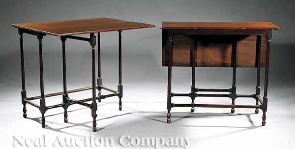 Appraisal: An Edwardian Mahogany Two-Part Dining Table c each section with