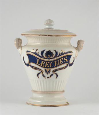 Appraisal: A rare Staffordshire pottery two-handled leech jar and cover bearing