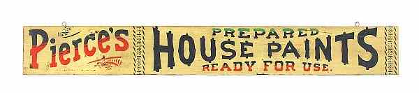 Appraisal: Painted pine Pierce' House Paints trade sign early th c