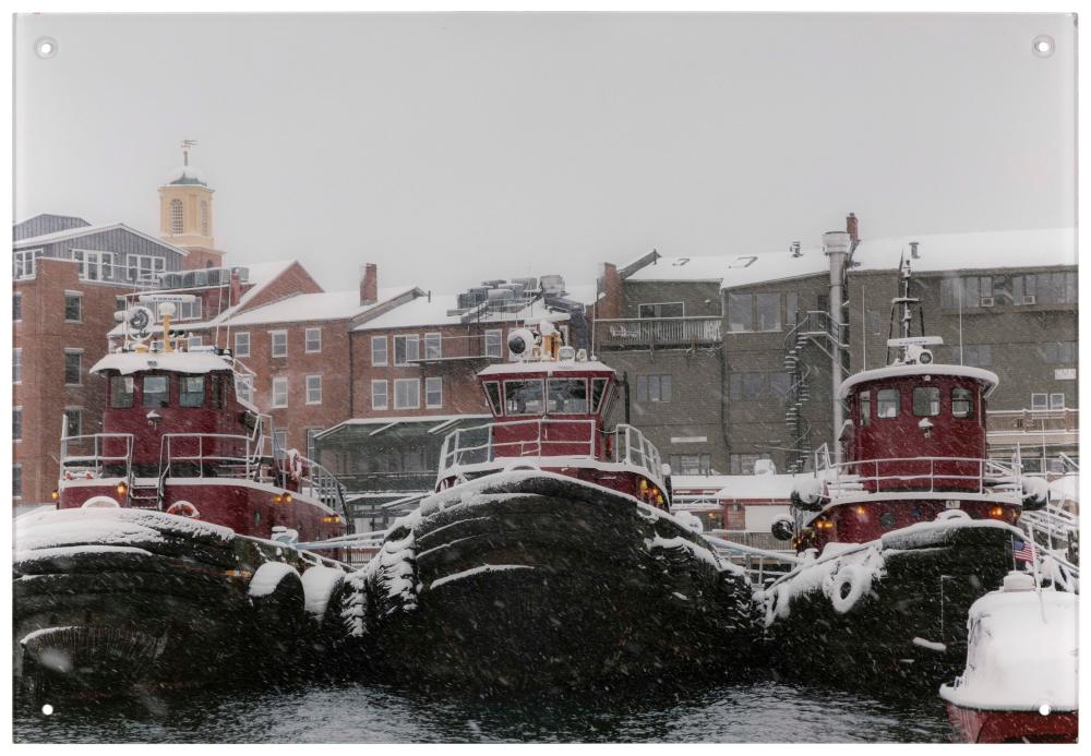 Appraisal: HANNEKE LUIJTING NORWAY CONTEMPORARY THREE TUGBOATS TIED UP IN A