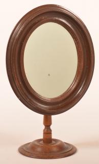 Appraisal: Victorian Walnut Adjustable Oval Mirror Victorian Walnut Adjustable Oval Mirror