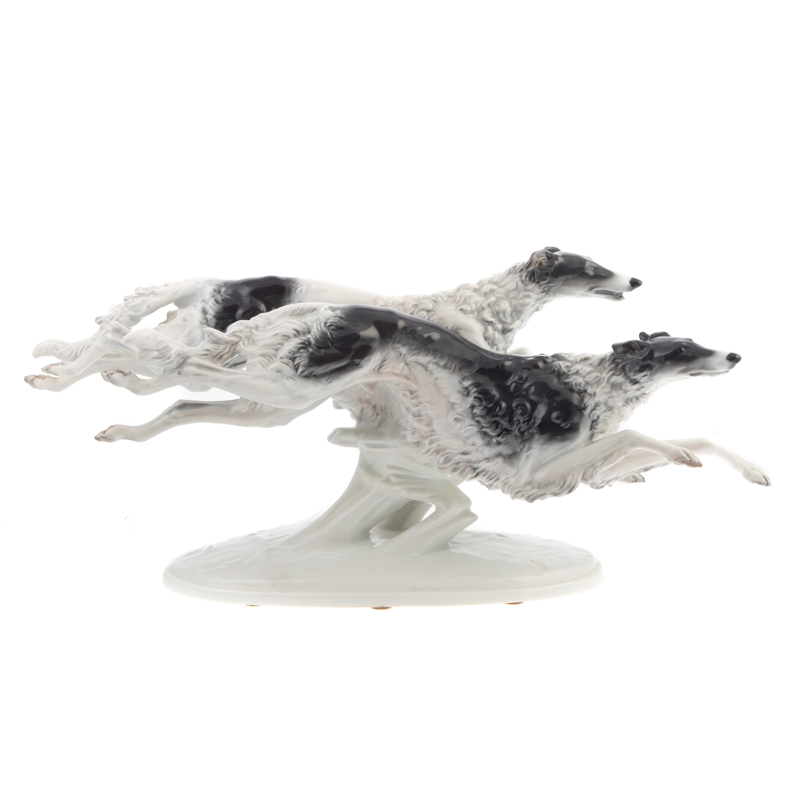 Appraisal: ROSENTHAL PORCELAIN BORZOI GROUP From the Classic Rose Collection