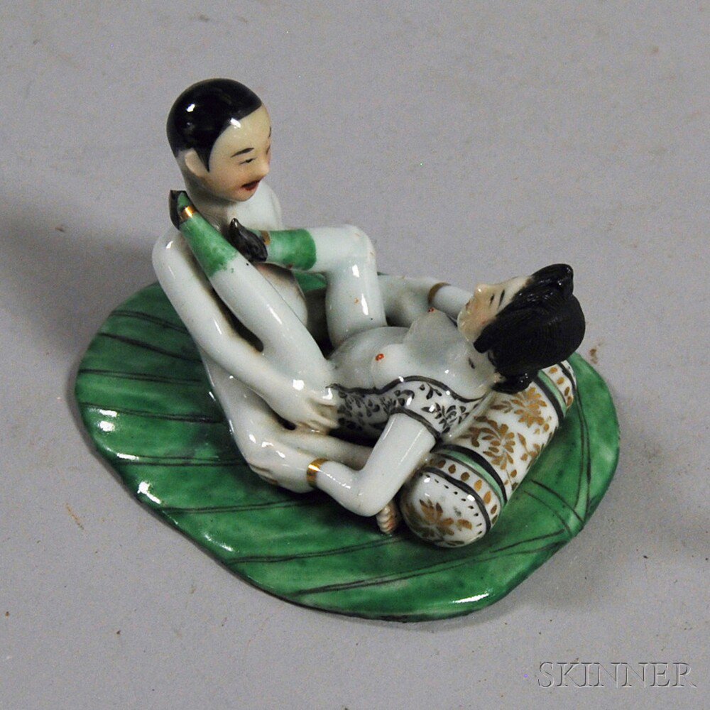 Appraisal: Chinese Porcelain Erotic Figure th century x in Estimate -