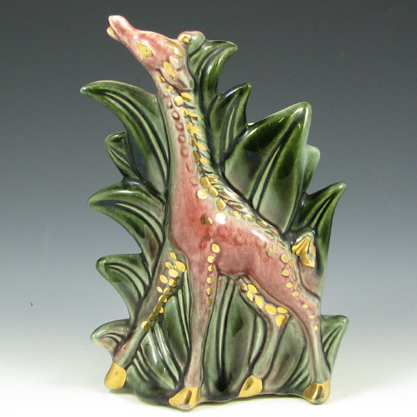 Appraisal: Hull Novelty Giraffe Planter w Gold - Mint Novelty giraffe