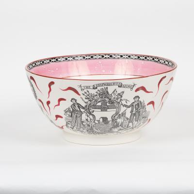 Appraisal: An th Century Sunderland lustre Shipwrights Arms bowl commemorating James