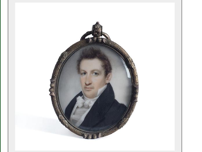 Appraisal: AMERICAN PORTRAIT MINIATURE ON IVORY OF A GENTLEMAN WEARING A