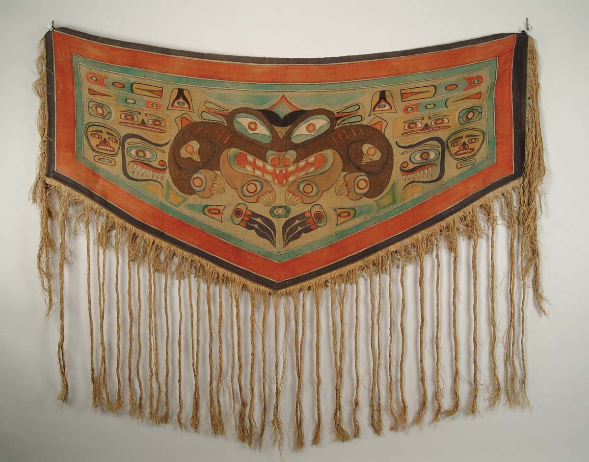 Appraisal: NORTHWEST COAST CHILKAT STYLE PAINTED DANCE BLANKET Late th or