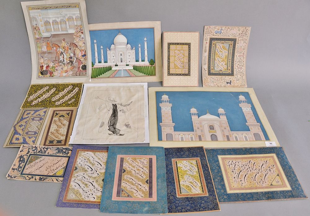 Appraisal: Group of fifteen manuscripts Persian and Indian school to include