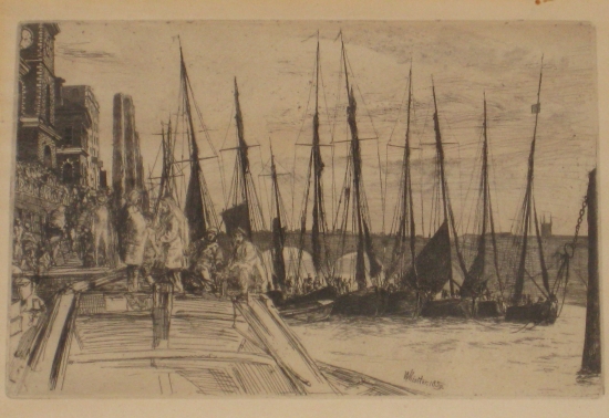 Appraisal: JAMES A M WHISTLER Billingsgate Etching on cream wove paper