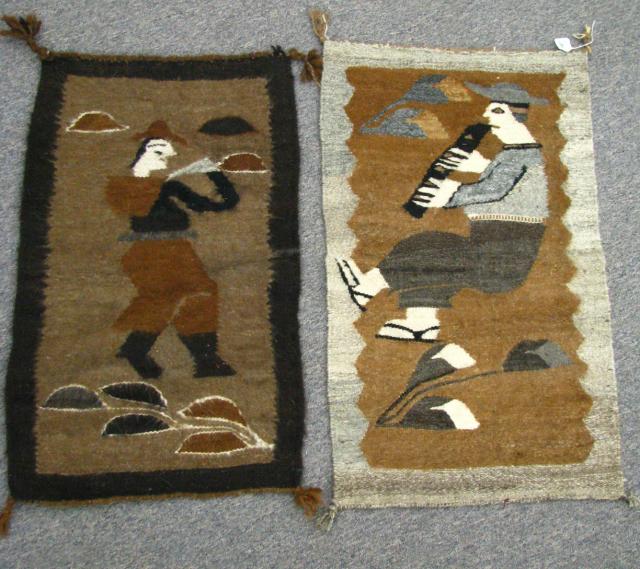 Appraisal: Two South American woven saddle blankets likely Alpaca wool and