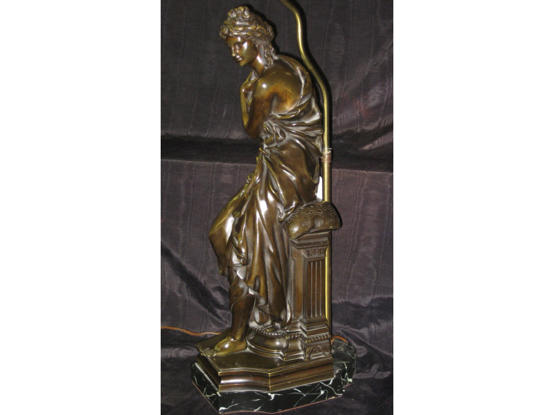 Appraisal: HENRY ETIENNE DUMAIGE FRENCH - Bronze figure of a woman