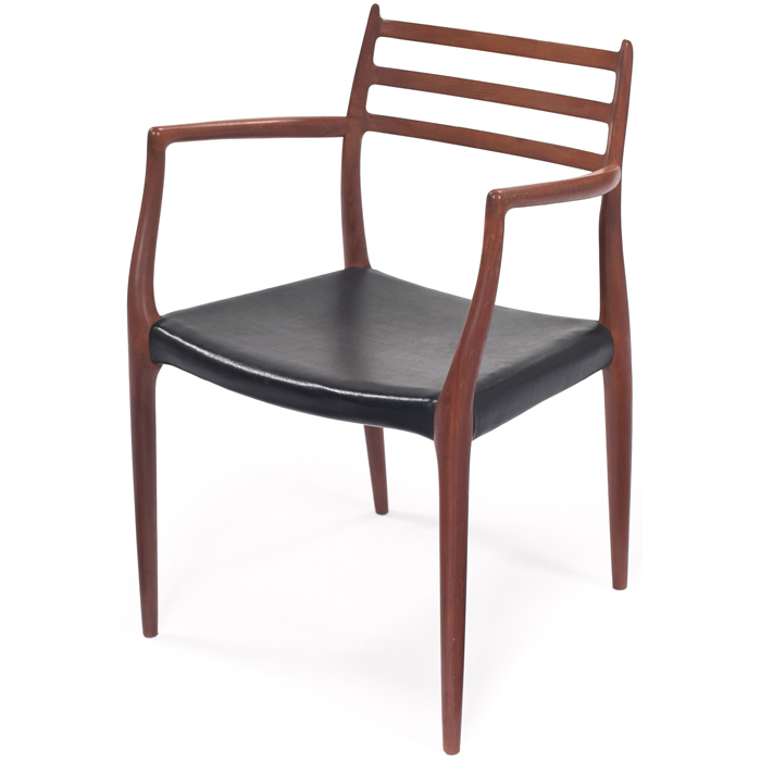 Appraisal: Niels O Moller armchair Denmark by JL Moller teak sculptural