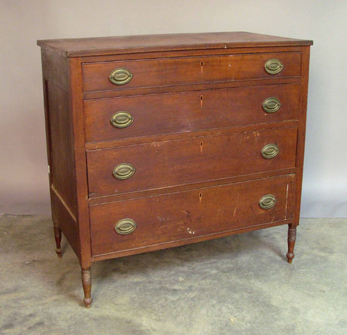 Appraisal: Pennsylvania Sheraton walnut chest of drawers ca h w