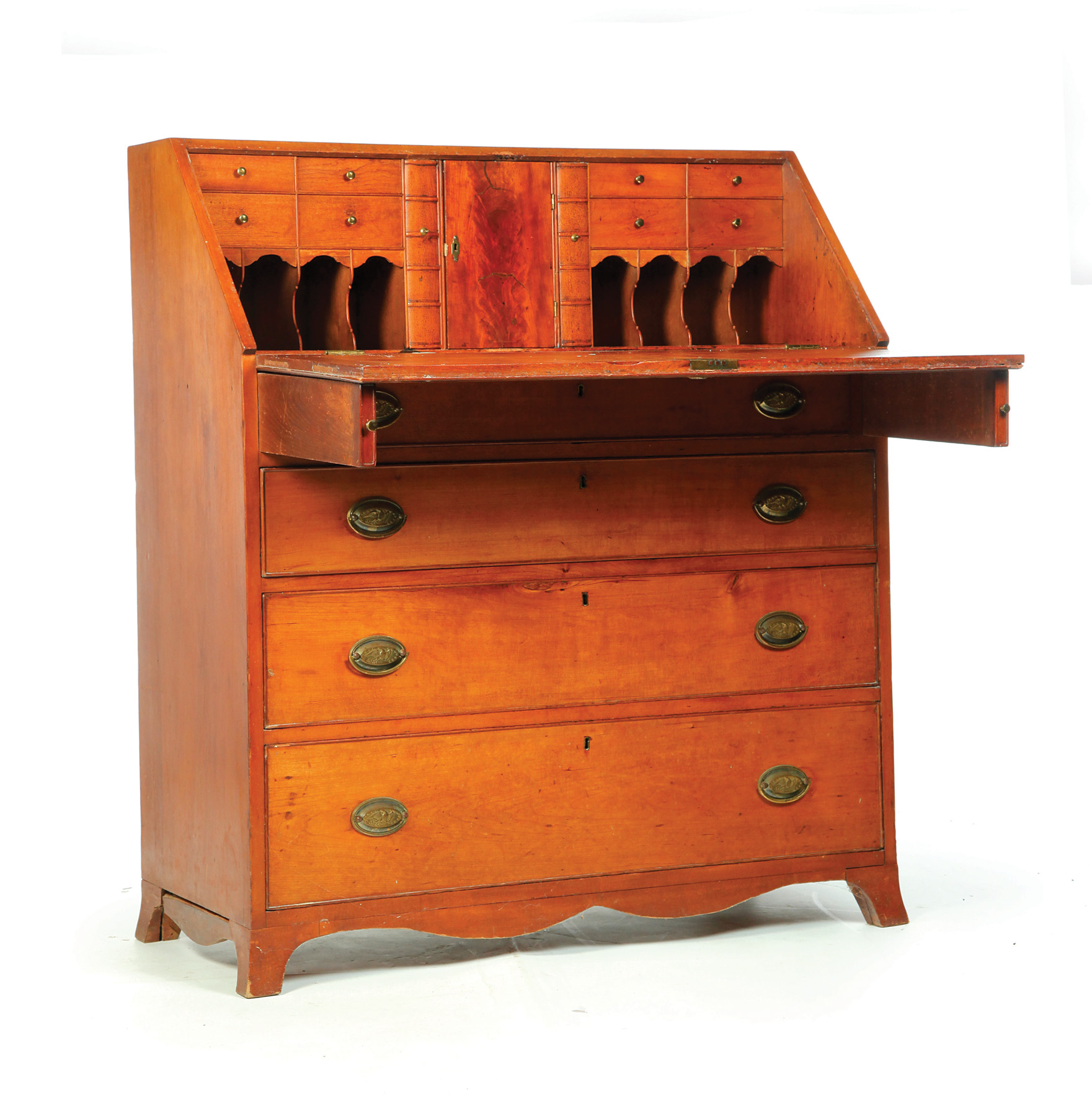 Appraisal: HEPPLEWHITE SLANT-FRONT DESK American st quarter- th century cherry with