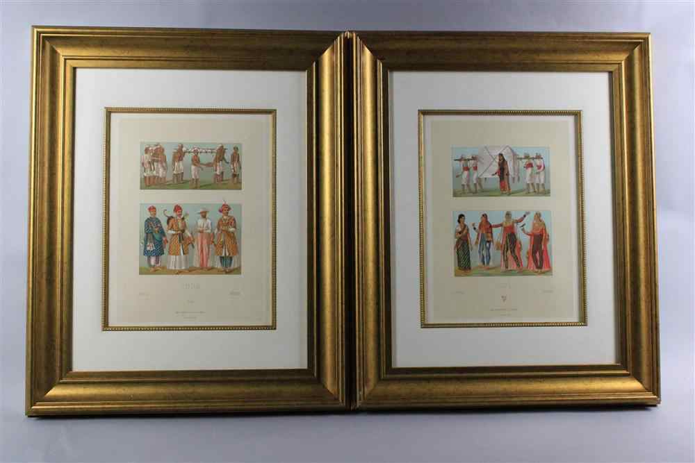 Appraisal: AUGUSTE RACINET A PAIR OF CHROMOLITHOGRAPHS - INDE Chromolithograph x