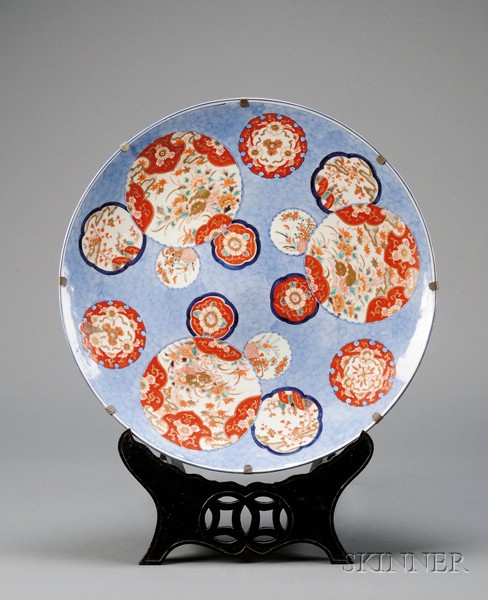 Appraisal: Imari Charger Japan th century design of floral rondels on