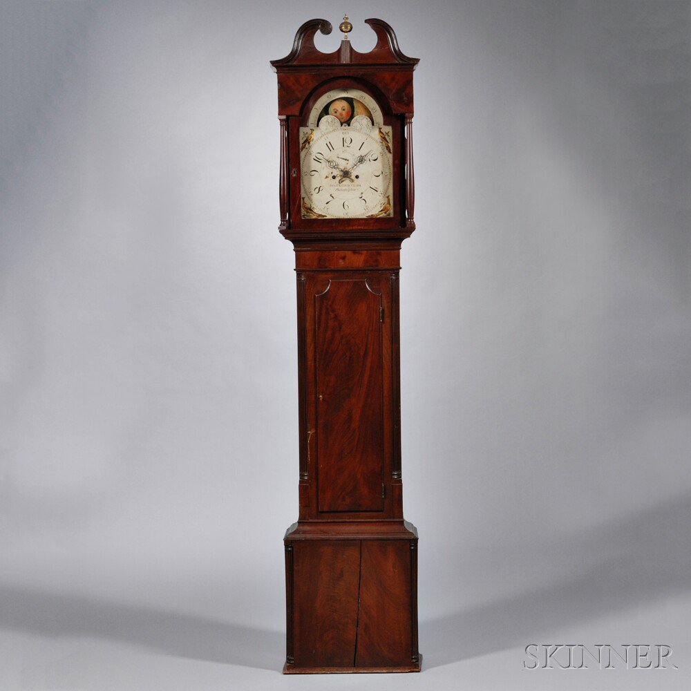 Appraisal: Benjamin Ellis Clark Mahogany Tall Clock Philadelphia Pennsylvania c swan's