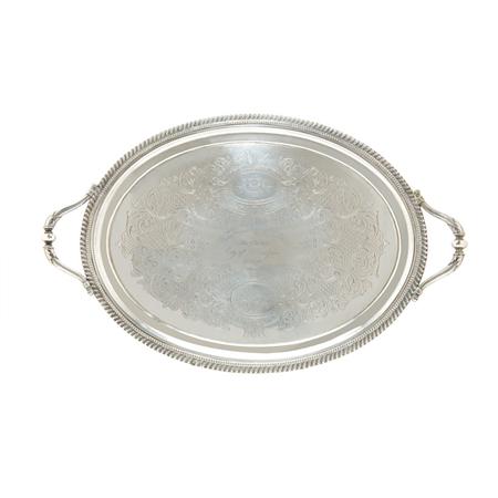 Appraisal: Coin Silver Two-Handled Presentation Tray Estimate -