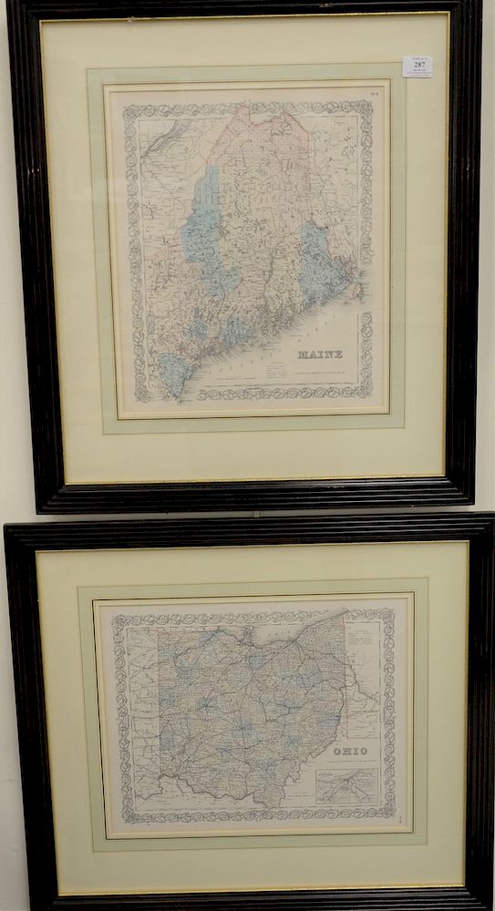 Appraisal: Group of five J H Colton framed maps to include