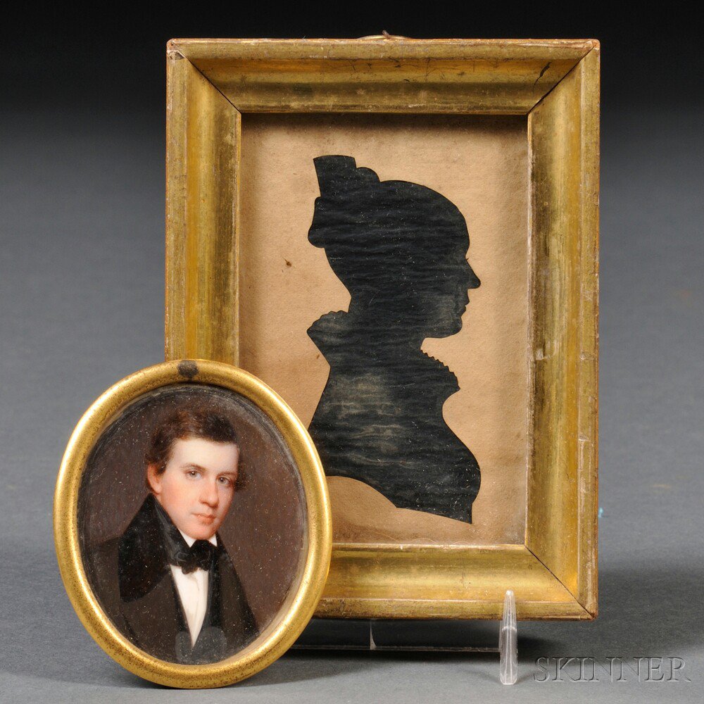 Appraisal: American School th Century Portrait Miniature of a Young Man