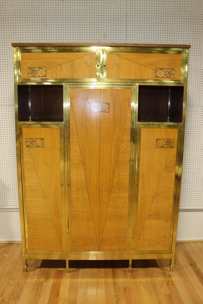 Appraisal: Fine Quality Inlaid And Brass Mounted Art Deco Cabinet From