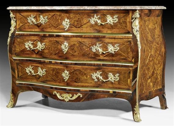 Appraisal: COMMODE Louis XV by M FUNK Mathaus Funk - Bern