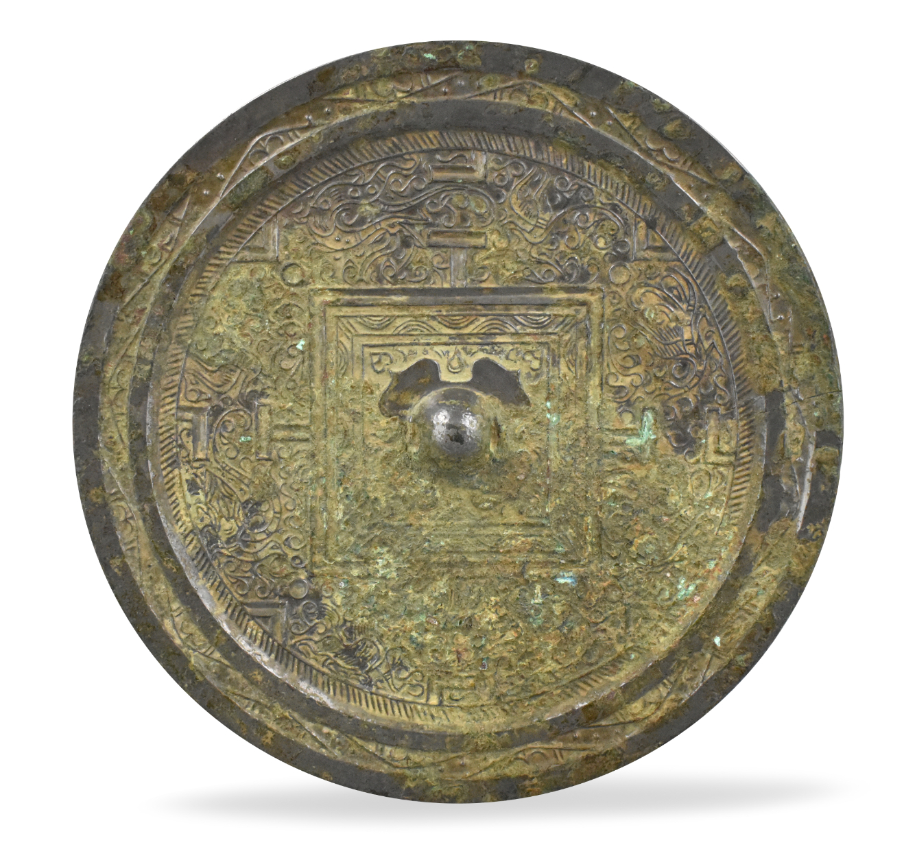 Appraisal: An ancient Chinese bronze hand mirror dating from the Han