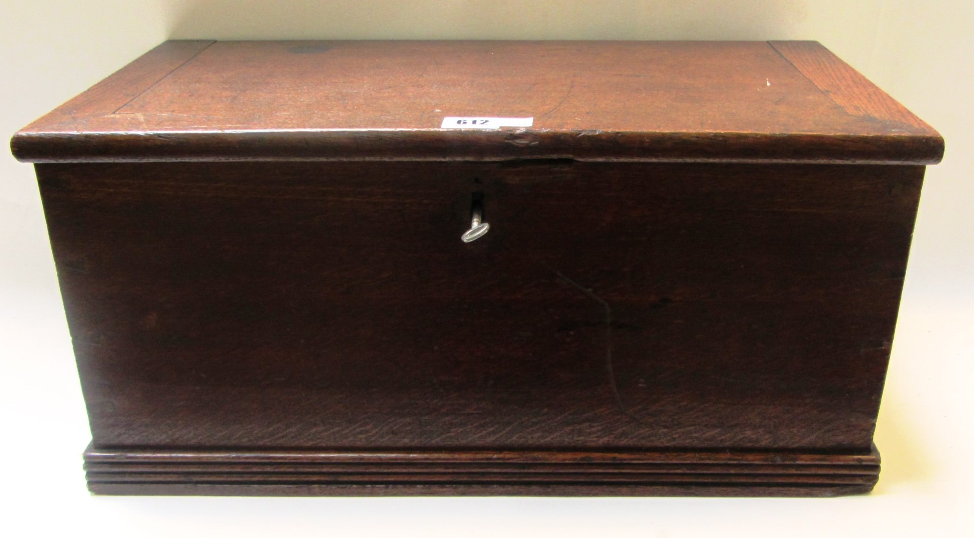 Appraisal: An th century oak rectangular box on plinth base cm