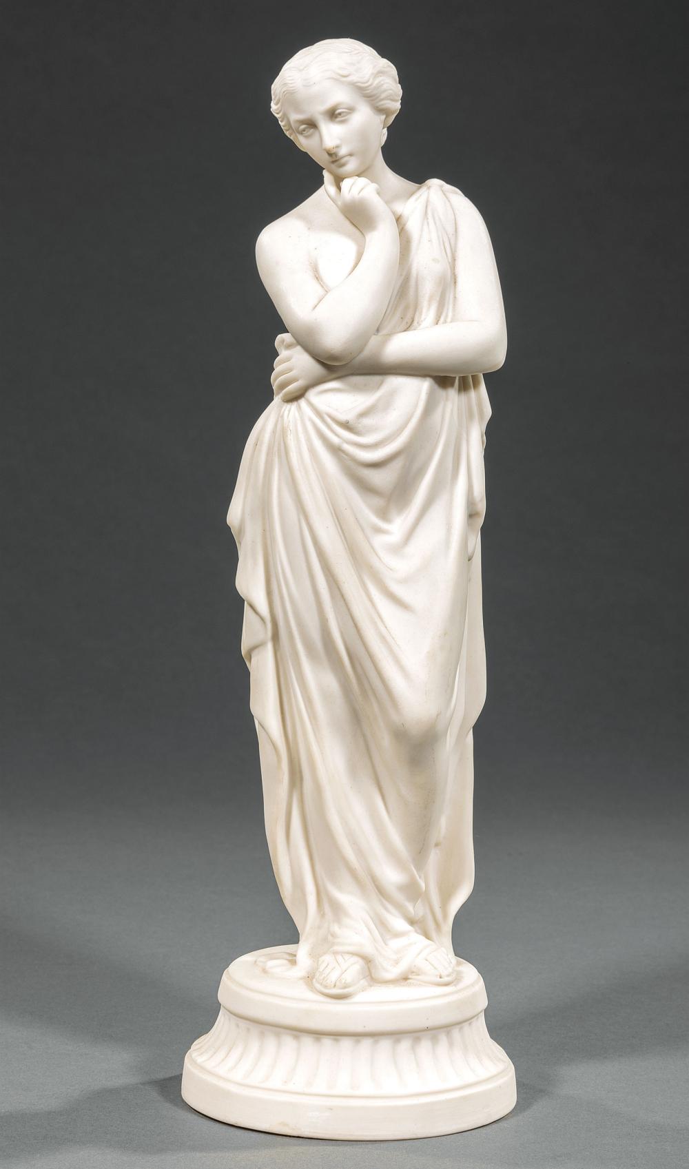 Appraisal: Parian Bisque Figure of a Classical Maiden th c draped