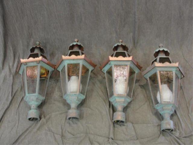 Appraisal: Metal Glass Lanterns From a prominent NJ estate stored for