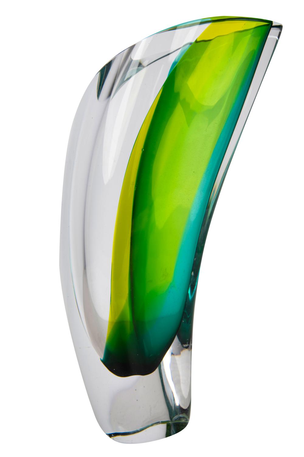 Appraisal: KOSTA BODA ART GLASS VASEgreen and clear glass inches high